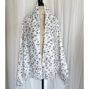 🌹SOLD🌹Vintage 80s Unique White Oversized Bubbles Polka Dots Scarf/Wrap